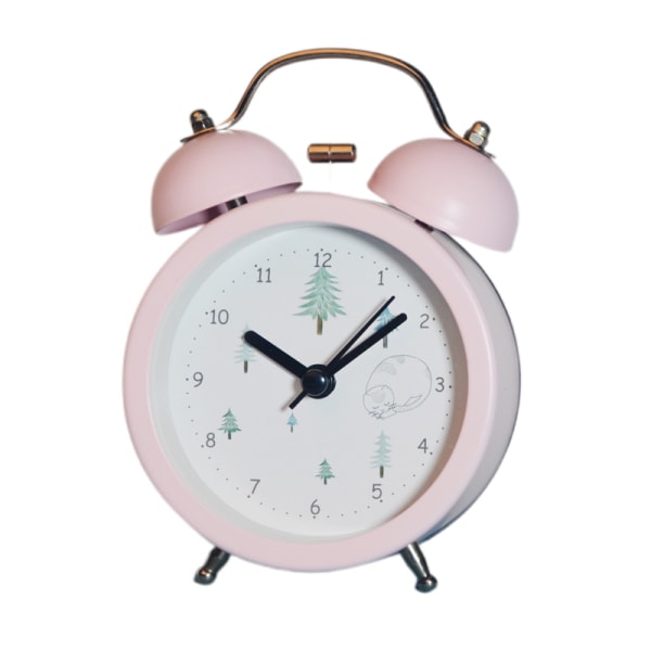 Analog väckarklocka, 3 tum rund väckarklocka utan tickande, super tyst väckarklocka, enkel stilren design för skrivbord/sovrum