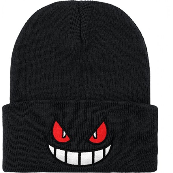 Anime Beanie Beanie Strikkede Huer, Morsomme Beanie Hat Vinter Skiløping Slouchy Varm Lue, Myk Hodeplagg for Menn Kvinner