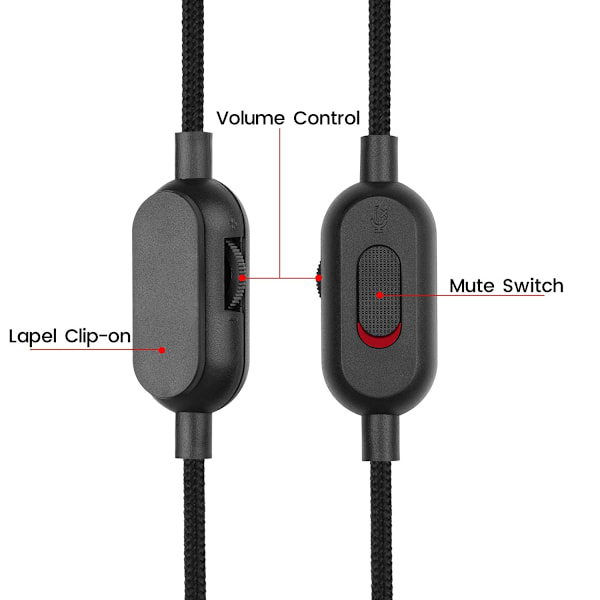 For G433 Kabel 2.0M Aux Ledning Udskiftning til Logitech G433 / G233 / G Pro/G Pro X Gaming Headset med Inline Mute og Lydstyrkekontrol på PS5 / PS4 /
