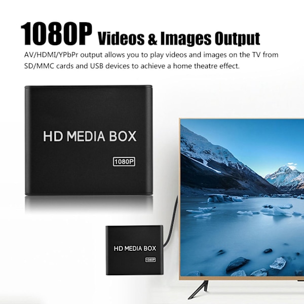 Stereo Surround Media Player Center 1080P AV/YPrPb/HDMI Output HDMI Media Player -