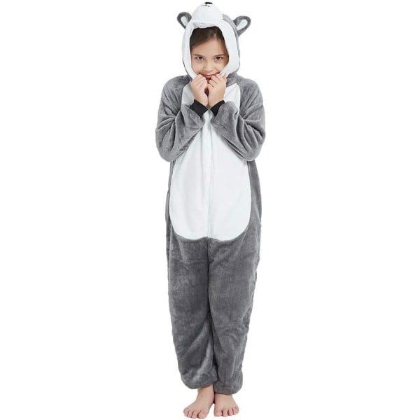 Lasten eläinasu Halloweeniin tytöille/pojille Fleece Onesie Uutuus Yksivärinen Pyjama Yöasu Juhla Cosplay（M）