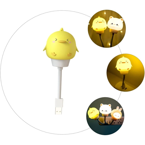 Veemoon 3 st USB nattlampa söt lampa unik lampa kyckling nattlampa djur nattlampa barn nattlampa LED nattlampor lampa dekor barn