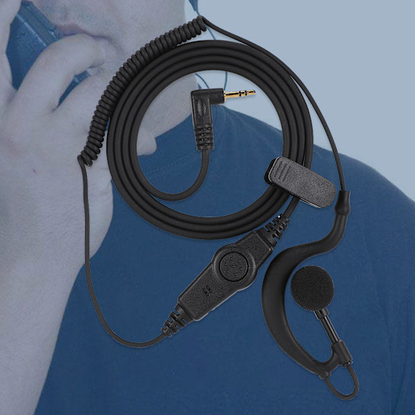G-formad enkel stift walkie talkie headset tvåvägsradio hörlurar öronkrok