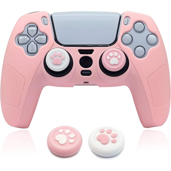 Skin för PS5-kontroll Grip Cover Anti-Slip Silikon Skydd Gummi Case Söt Kawaii Tillbehör Set Gamepad Joystick Skal med 2 Tumgreppskåpor