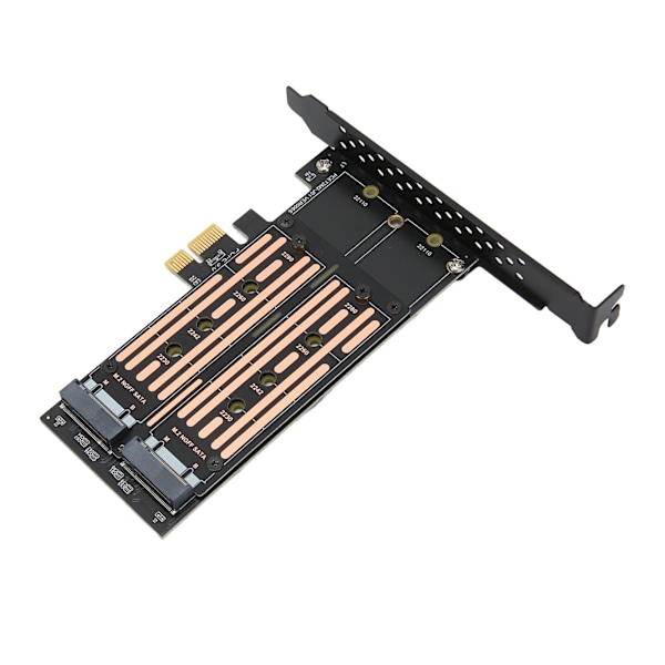 M.2 SATA SSD NGFF til PCIE-adapter, opptil 6 Gbps NCQ MSI-støttet Plug and Play Dual M.2 PCIE-adapter for stasjonær chassis