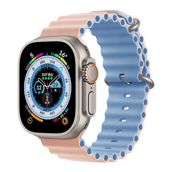 Apple Ocean Watch Band för applewatch8/7/se/ultra sport tvåfärgad silikon iwatch-rem (38/40/41mm)