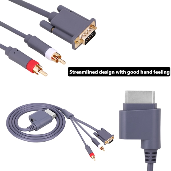 HD AV-kontakt Lyd- og videokabel VGA 2RCA-omformerkabel til Xbox X - 360