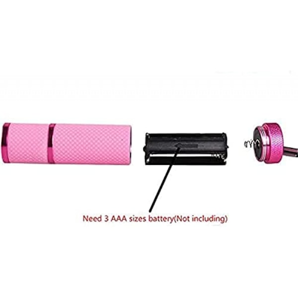 AVEKI 9 LED Liten Glow Nagellampa, Mini UV Nagel Torktumlare för Gel Naglar Polish, Bärbar Ficklampa för Nagelkonst Rosa