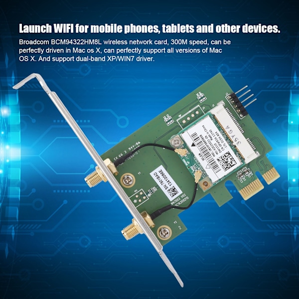 DW1510 PCI-E stasjonær PC AC Dual-band 2.4G/5G trådløst nettverkskort