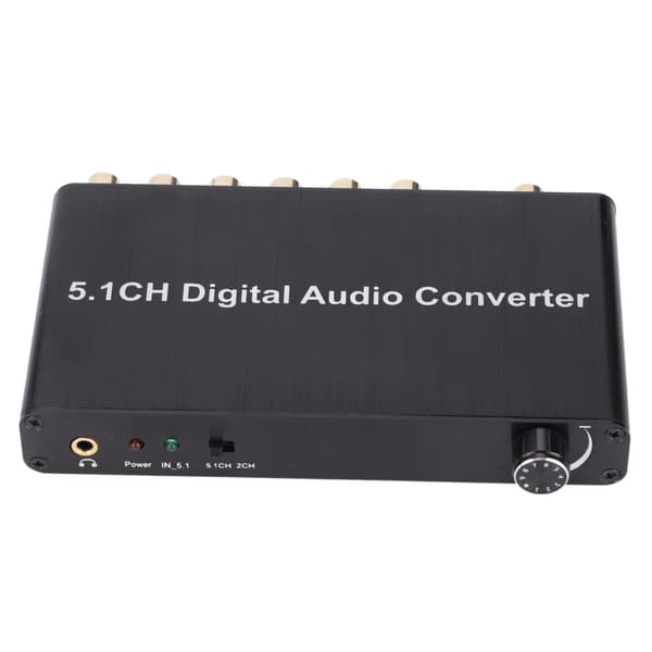 AY77 5.1CH DAC-konverter Audiodekoder Digital optisk koaksial til Toslink til RCA 3,5 mm stik til Xbox til PS4 til TV