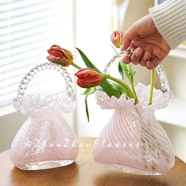 Glasvas i Handväska Form Blomvas Unik Blomvas Dekorativ