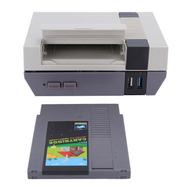 Vintage Game Console Box til Raspberry Pi 4B Shutdown Reset Betjen SSD Case 100‑240VUS Stik