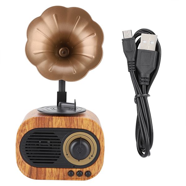 WISENOVO AS70 Kannettava Retro-levysoittimen muotoinen USB-langaton Bluetooth-stereokaiutin