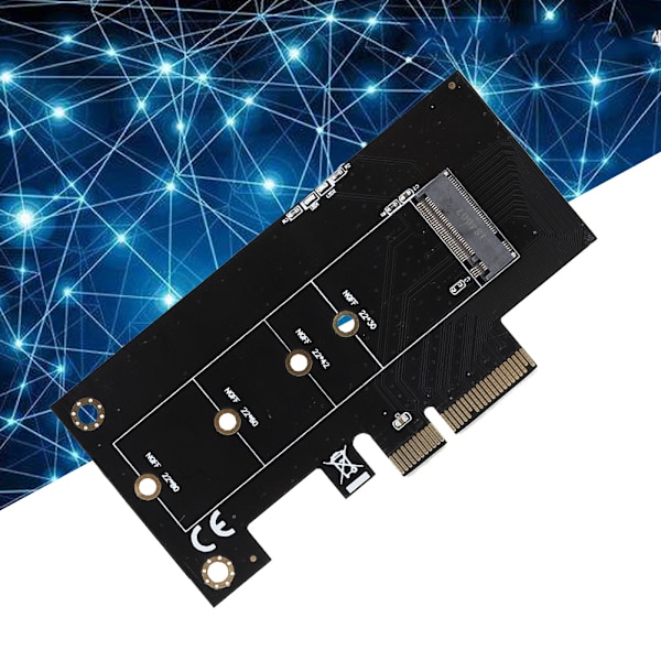 M.2 SSD till PCIE 4X datorutvidgningskort adapter för Windows/Linux/Mac OS