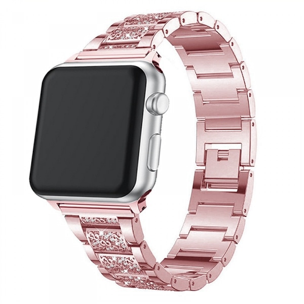 Bling-band för Apple Watch 38/40/41mm iWatch Series 8/7/6/5/4/3/2/1/SE, justerbart armband i smyckesmetall