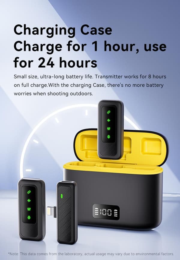 Trådløs Lavalier Mikrofon med Opgraderet Støjreduktion til iPhone/Android, Mini Mikrofon, Klips på Lapel Mic (USB Type-C interface)
