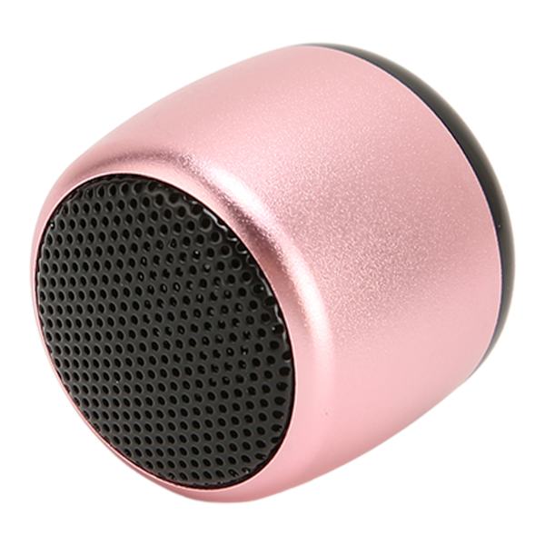 Mini Bluetooth-højttaler med kraftig subwoofer, USB-genopladelig, bærbar trådløs højttaler i metal til telefon, tablet, pc, pink