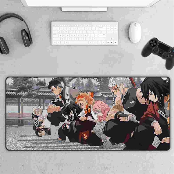 Musematte Gummi Anime Tegneserie Mønstre Anti Skli Vanntette Gaming Musematte Datamaskin Bordmatte 90x40cm(35x16in)