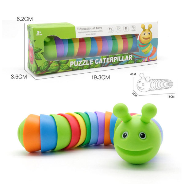 Slug Fidget Toy - Sensory Slug 3D, flexibel dekompressionssnigel för avkoppling, vänligt ledad snigelfidget leksak, handsensorisk leksak för vuxna