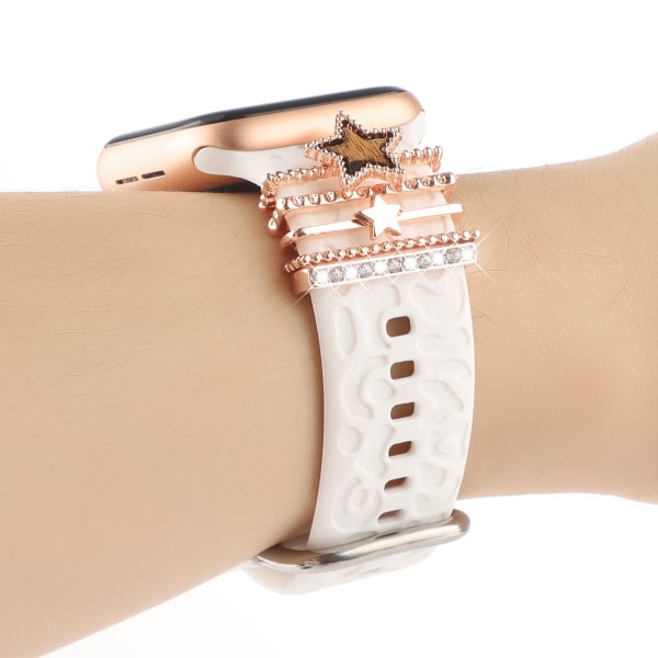 4 st/set klockarmbandsprydnader för Apple Watch Series rem armband berlocker öglor dekorationer klockarmband dekorativ ring för Samsung Huawei