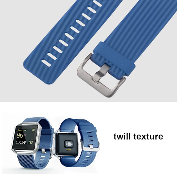 TPU Twill Watchband Watch Strap Ersättning Armband för Fitbit Blaze(blå S)