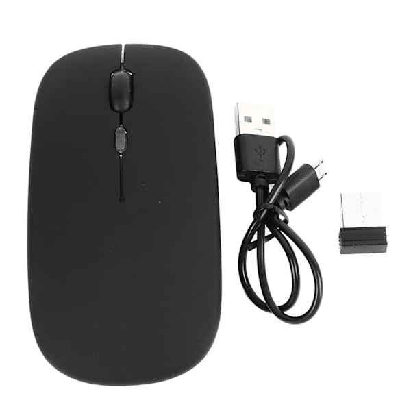 Trådløs Bluetooth-mus 2.4G Dual Mode Oppladbar mus Stille RGB-belysningsmus for arbeidsspill