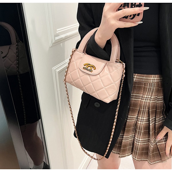 Fransk nisje gitterkjede motehåndveske pendler skulderveske crossbody liten veske