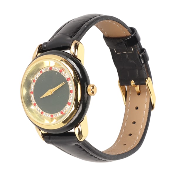 Kvinnor Watch Quartz Movement Glas Spegel Armbandsur Svart PU Läder Legering Urtavla Vintage watch