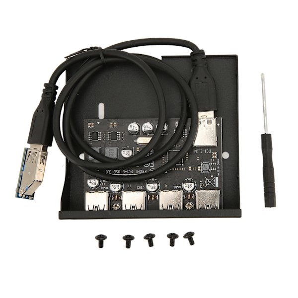 PCIE till USB 3.0 PC Front Panel 4 portar 5 Gbps PCIE USB-adapter Stödjer Hot Swap 3,5 tum USB3.0 Frontpanel för Windows