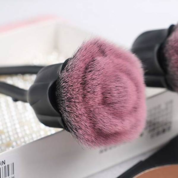 1 st svart ros makeup borste, rouge borste mode skönhetsverktyg, superstora ansiktspulver makeup borstar för pulver kosmetiskt verktyg