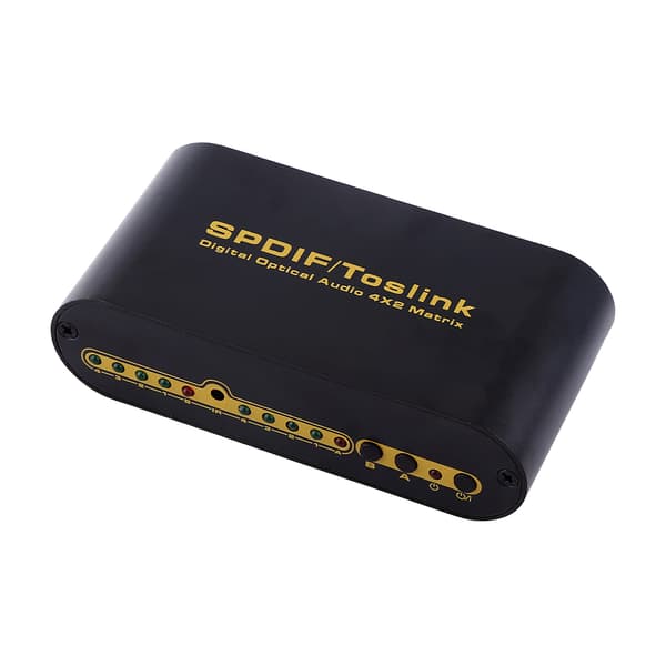 SPDIF Digital Optisk Audio True Matrix 4x2 Switch Splitter Videokonverter