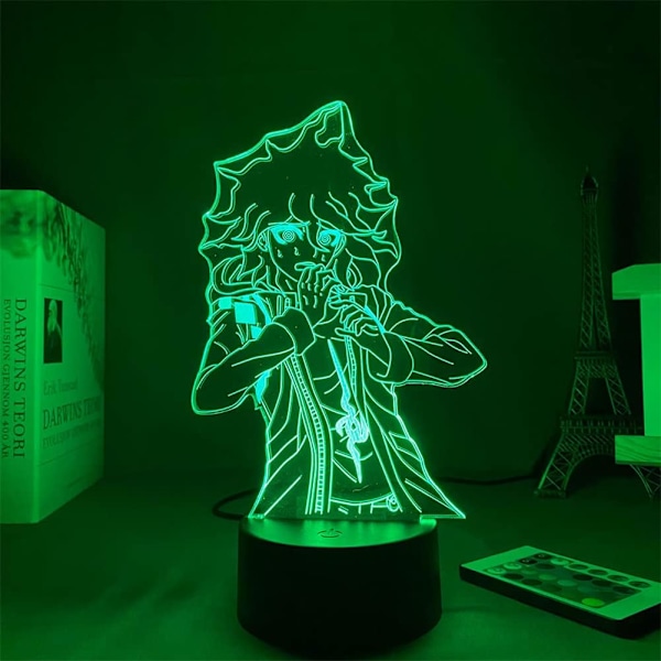 USB 3D Anime Illusionslampe Nagito Komaeda LED nattlyslampe for soveromsdekorasjon 7 farger berørings-/fjernkontroll 16 farger akryl neonlampe