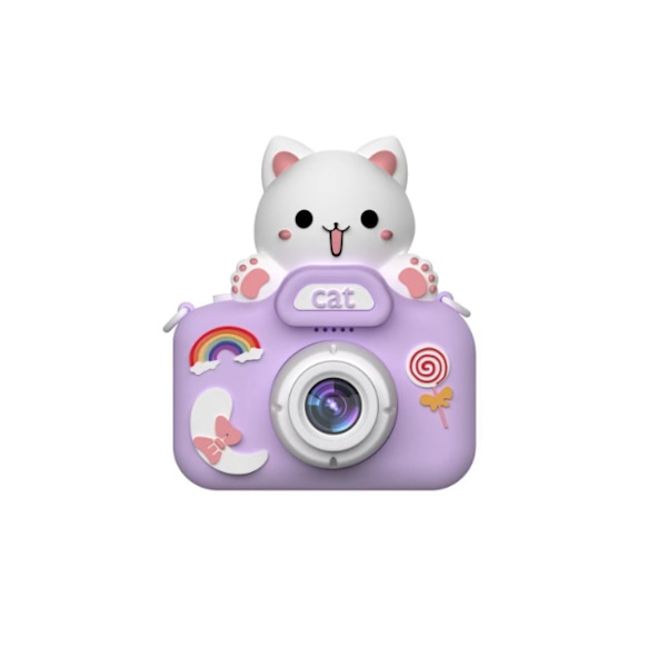 Lasten kamera HD 4800W SLR Mini -kamera Opiskelijalahja Big Head Cat Purple