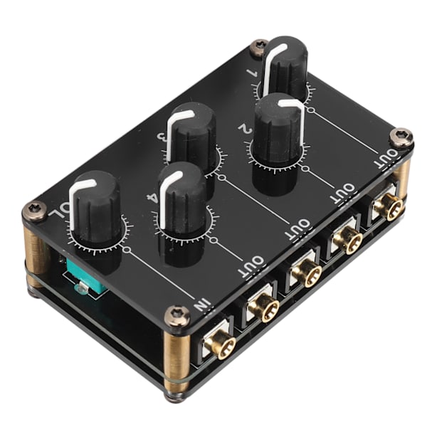 Mini Stereo 4-kanals linjemixer med lav støj Professionel 4-kanals passiv mixer til blanding af instrument CD-afspiller