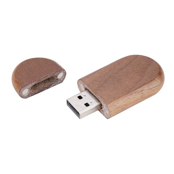 Trä Ovalformade Flash-enheter Lagring USB 2.0 U-disk Minnespinne (128G)