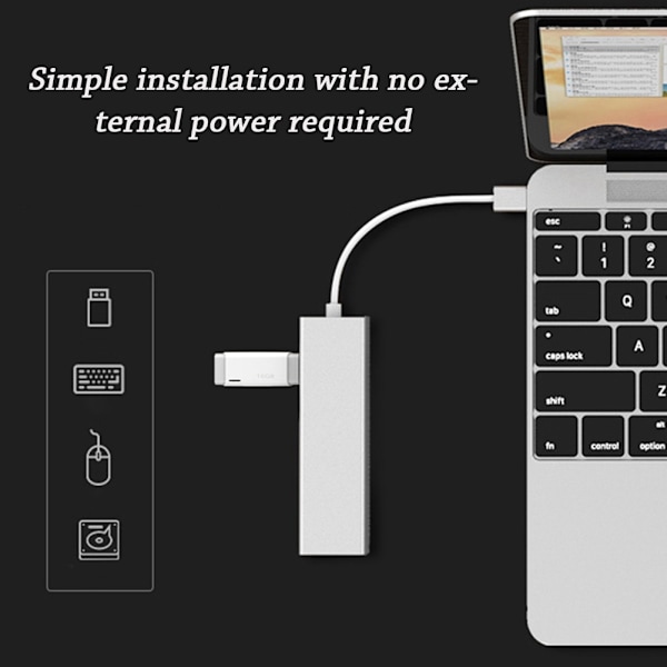 USB 3.0 HUB Typ C till RJ45 Ethernet 3 portars USB-adapter
