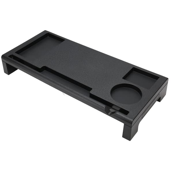 Monitorstativ med 3 USB-utganger, ergonomisk, robust plast, enkel montering, skrivebordsstativ for bærbar PC, skriver, TV