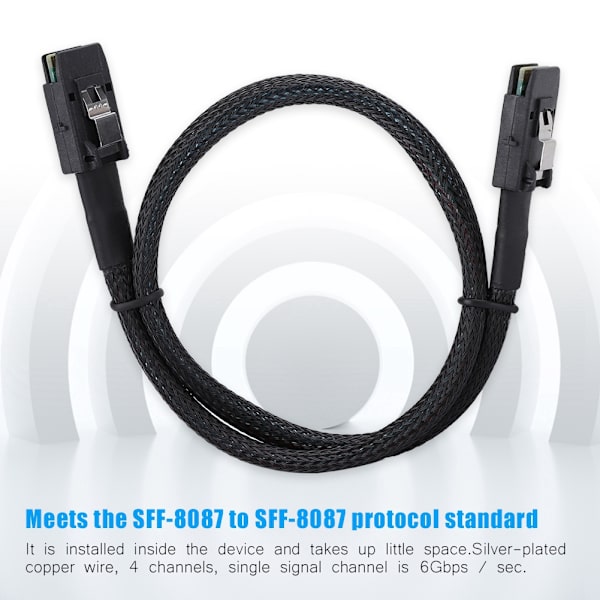 50CM Mini SAS36P SFF-8087 till Mini SAS36P 6Gbps HD höghastighets splitter breakout-kabel