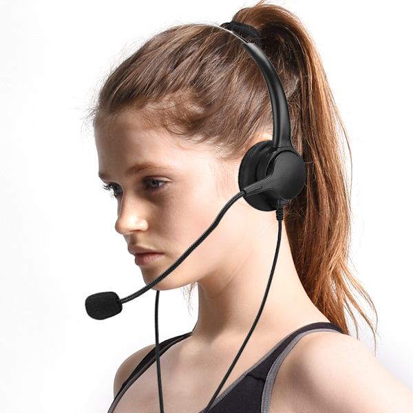 Headset Binaural USB Hovedtelefon Øretelefon Computer Notebook Tilbehør til Skype / QQ / MSN