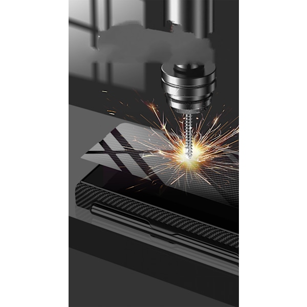 Til Samsung Galaxy Z Fold 4 Etui med S-Pen Holder Flip Plating Glas Crystal Hybrid Læder All-Inclusive Cover, med hængselbeskyttelse
