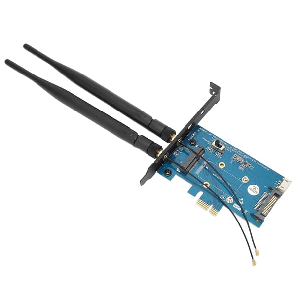 Mini PCIE-adapter med multisystemkompatibilitet, 4-stifts ströminterface, liten volym
