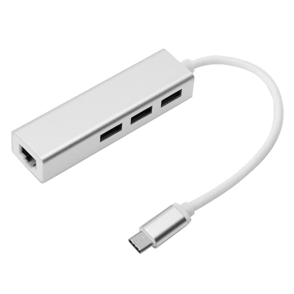 Hub 3 Port 10/100Mbps Ethernet Netværksadapter Type‑C 3.0 til RJ45 Konverter