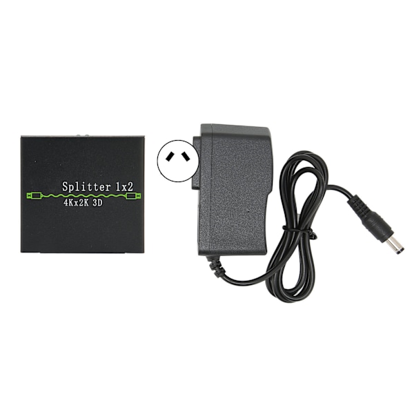 HD Multimedia Interface Splitter 1 in 2 Out 4K 30Hz Aluminium Alloy Screen Splitter 100‑240VAU Plug