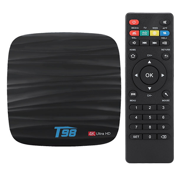 T98 H6 2+16G Quad Core Smart TV Set Top Box til Android 8.1 110-240V UK