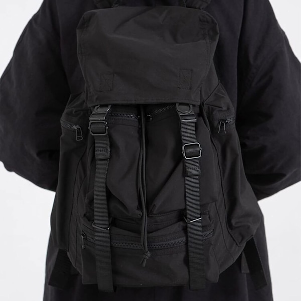 Japansk retro tech-ryggsäck för män, skolryggsäck för bärbar dator, vandringsryggsäck i hiphop-stil, fritidsryggsäck för gatan