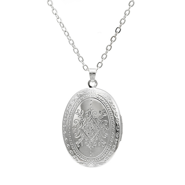 Vedhængskæde med hjerteformet medaljon, graveret medaljonhalskæde, der holder billeder, personlig fotomedaljonhalskæde, mindemedaljonhalskæde til kvinder og piger