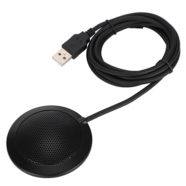 USB Omnidirectional Pickup 360-Degree Sound Metal Mesh Cover Microphone for Desktop Meetings