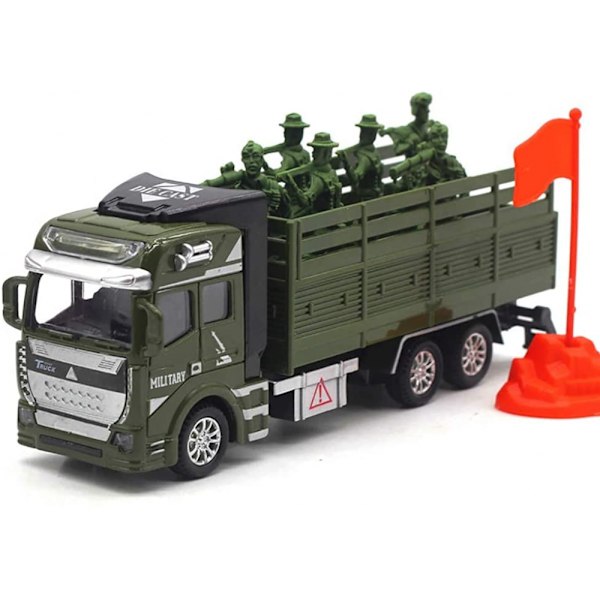 1/48 Legering i metall Dragbaksfordon Leksaker, Militärmodell Lastbil Transportfordon Modell Leksaksbilar Bilgåva för pojkar flickor samling