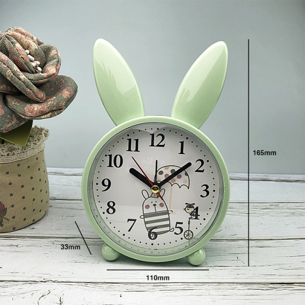 SAYTAY Soverom Vekkerklokke, Bunny Ears Vekkerklokke , Student Home Decoration Desktop Clock