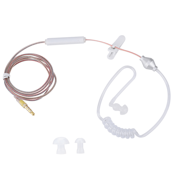 In-ear-headset med luftrörssäkerhetssnäcka med mikrofon för IOS för Android Transparent Single